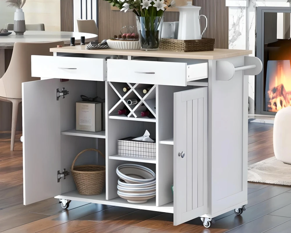 kitchen storage cart on wheels